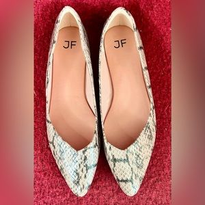 Pink Snake Print Flats